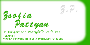 zsofia pattyan business card